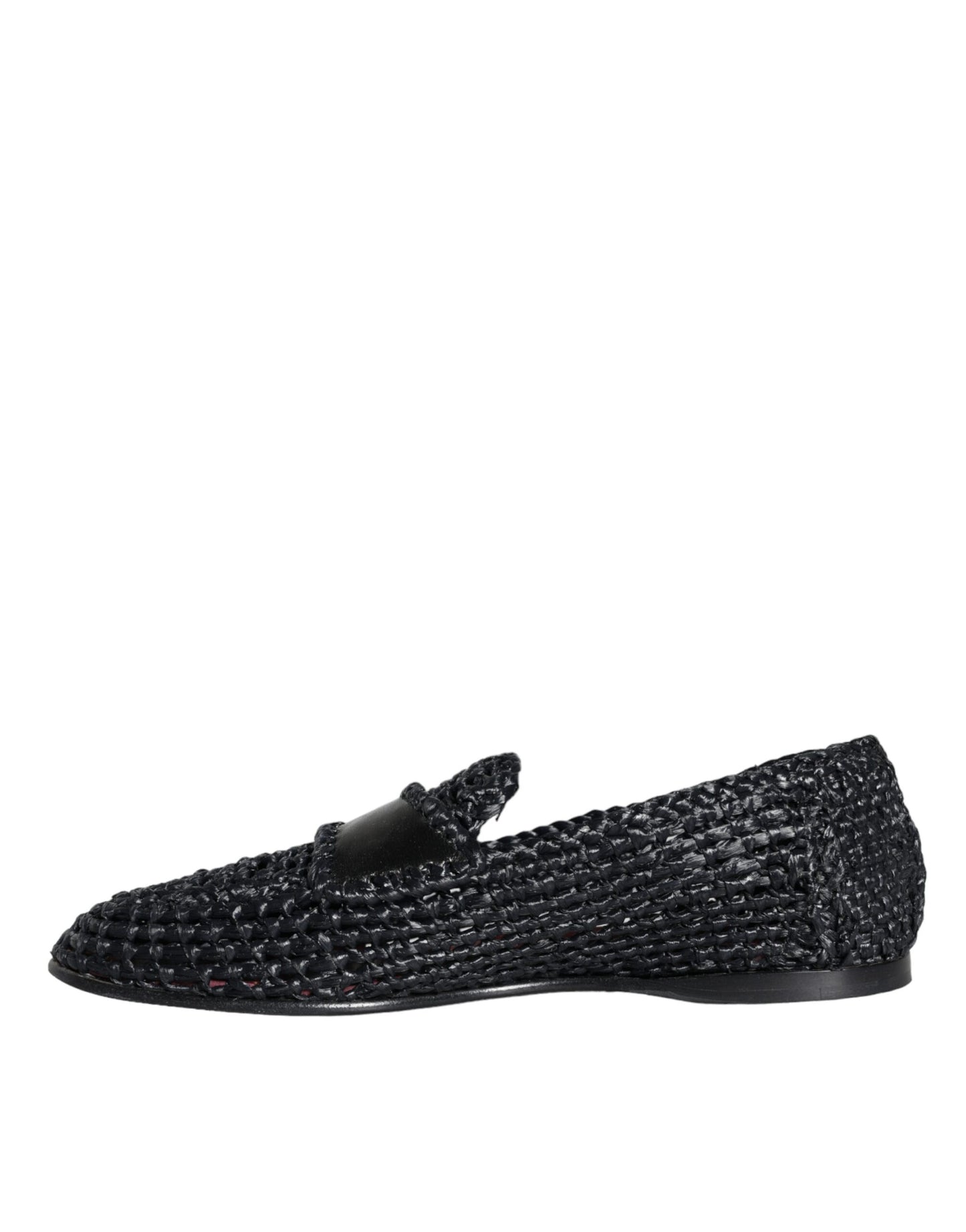 Dolce &amp; Gabbana – Schwarze Slipper aus gewebtem Bast Herren Schuhe