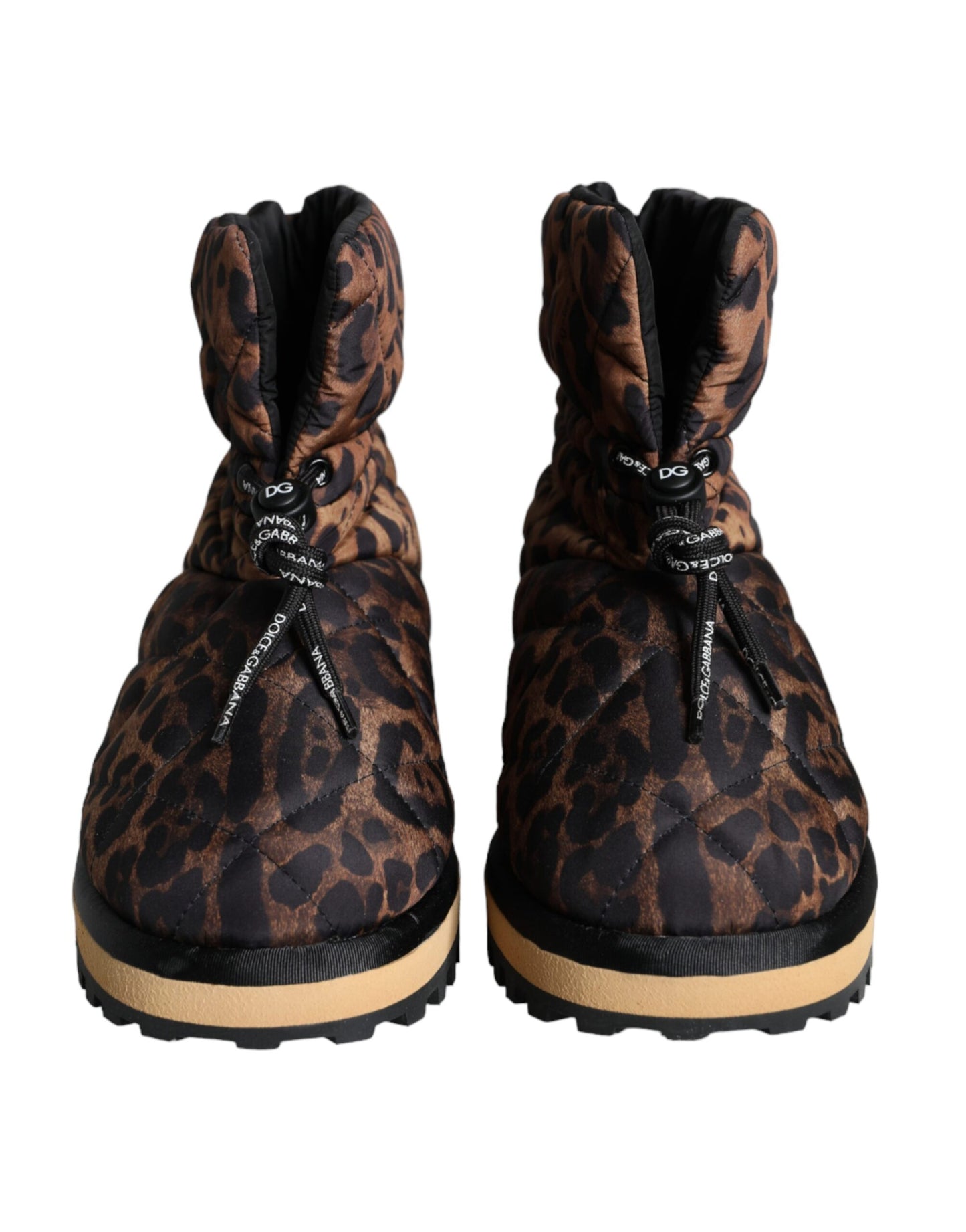 Dolce &amp; Gabbana – Gepolsterte Stiefeletten mit Leopardenmuster in Braun