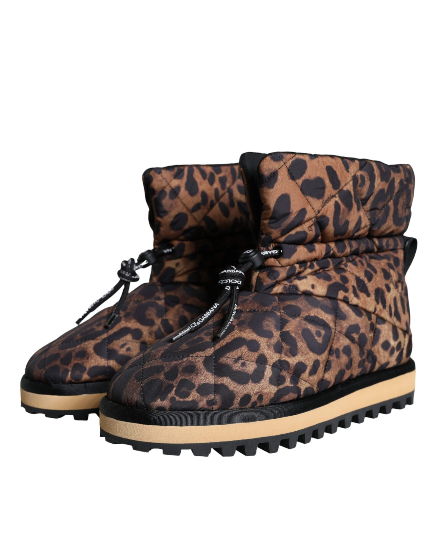 Dolce &amp; Gabbana – Gepolsterte Stiefeletten mit Leopardenmuster in Braun