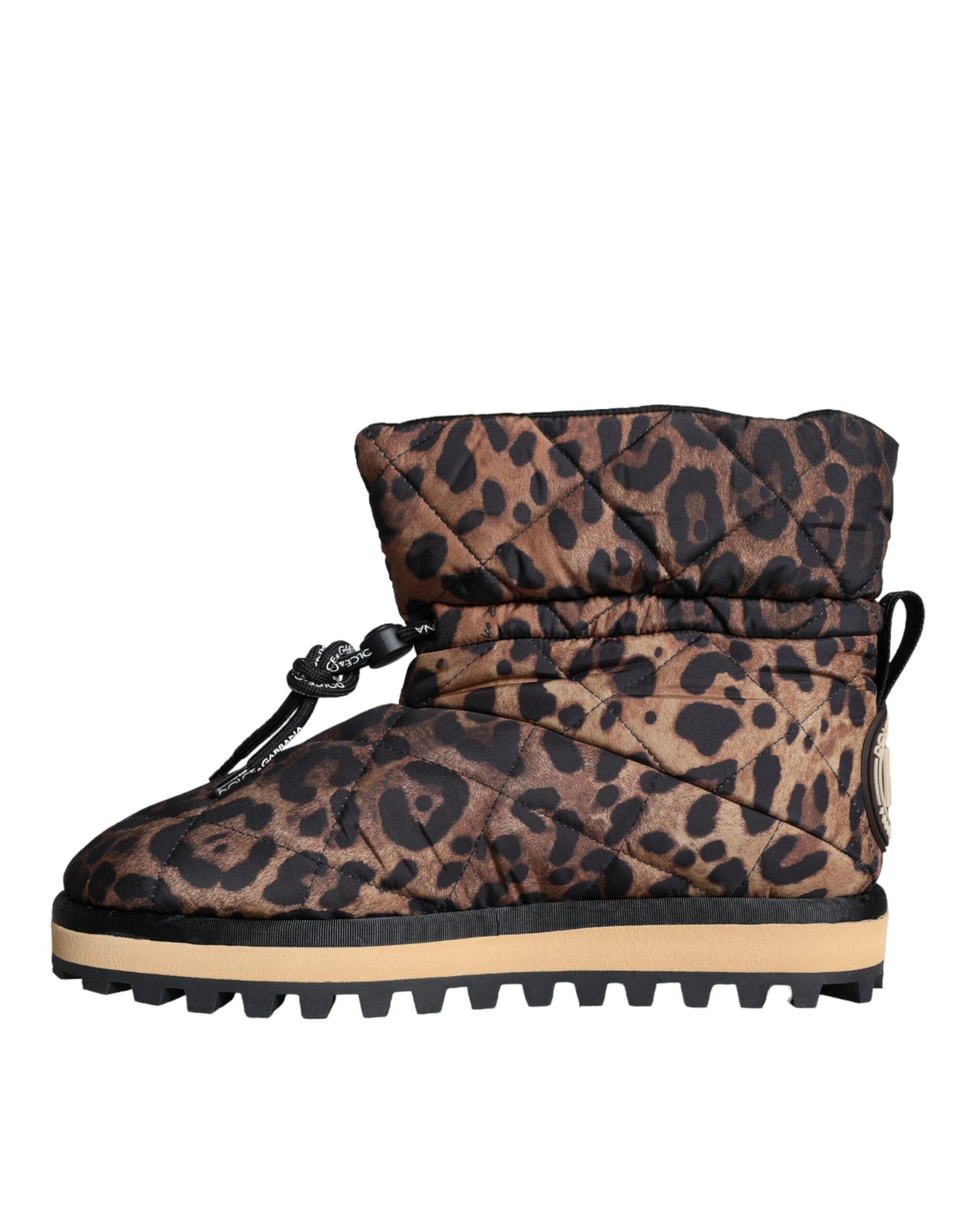 Dolce &amp; Gabbana – Gepolsterte Stiefeletten mit Leopardenmuster in Braun