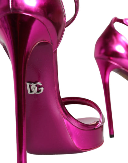 Dolce &amp; Gabbana Fuchsia KEIRA Heels Sandalen mit Knöchelriemen