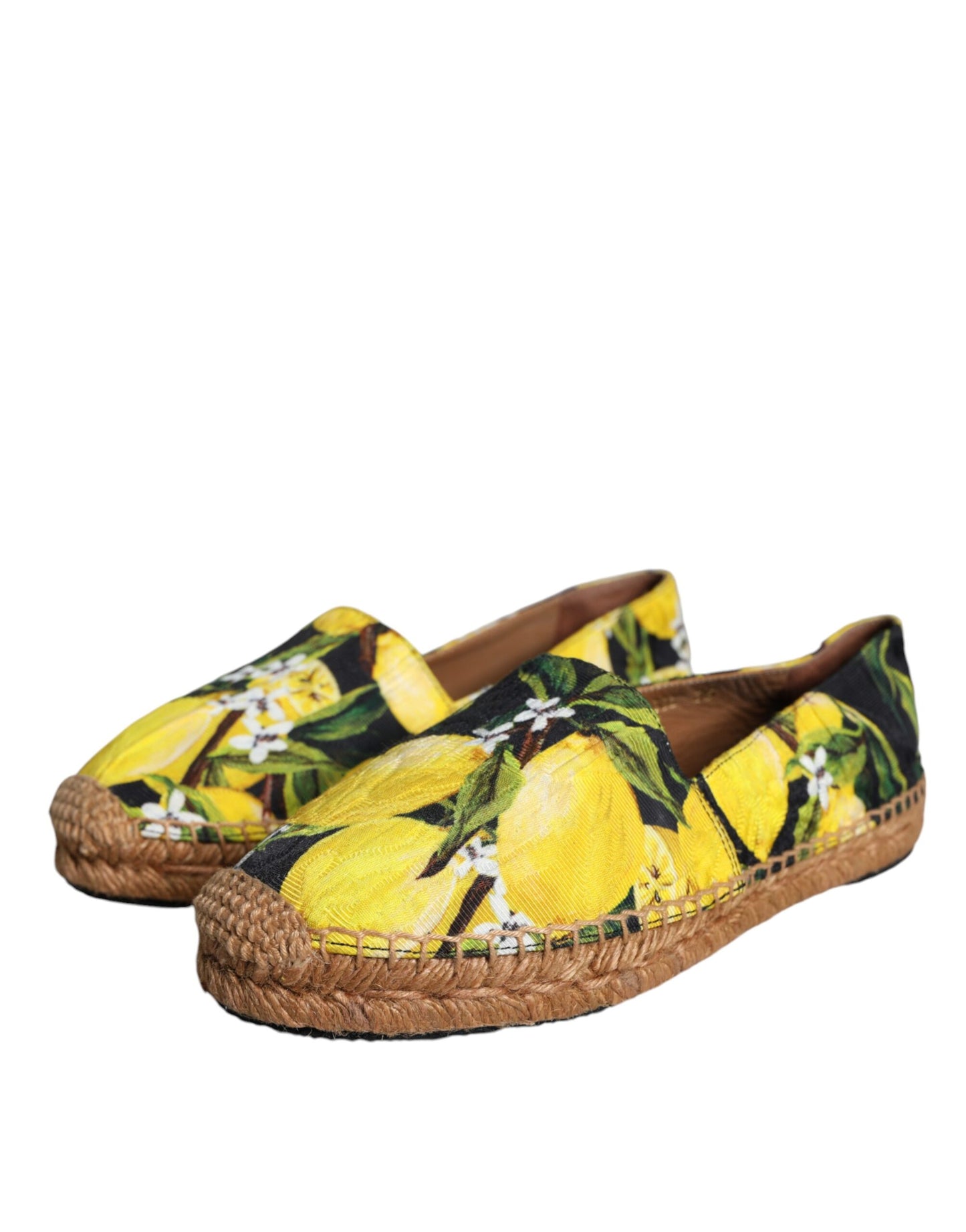 Dolce &amp; Gabbana – Espadrilles zum Reinschlüpfen in Mehrfarbig mit Zitronenmotiv