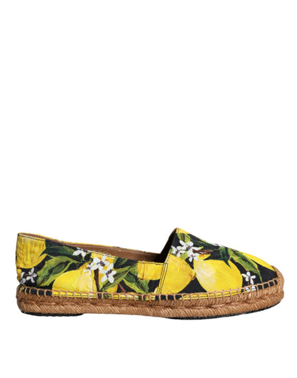 Dolce &amp; Gabbana – Espadrilles zum Reinschlüpfen in Mehrfarbig mit Zitronenmotiv