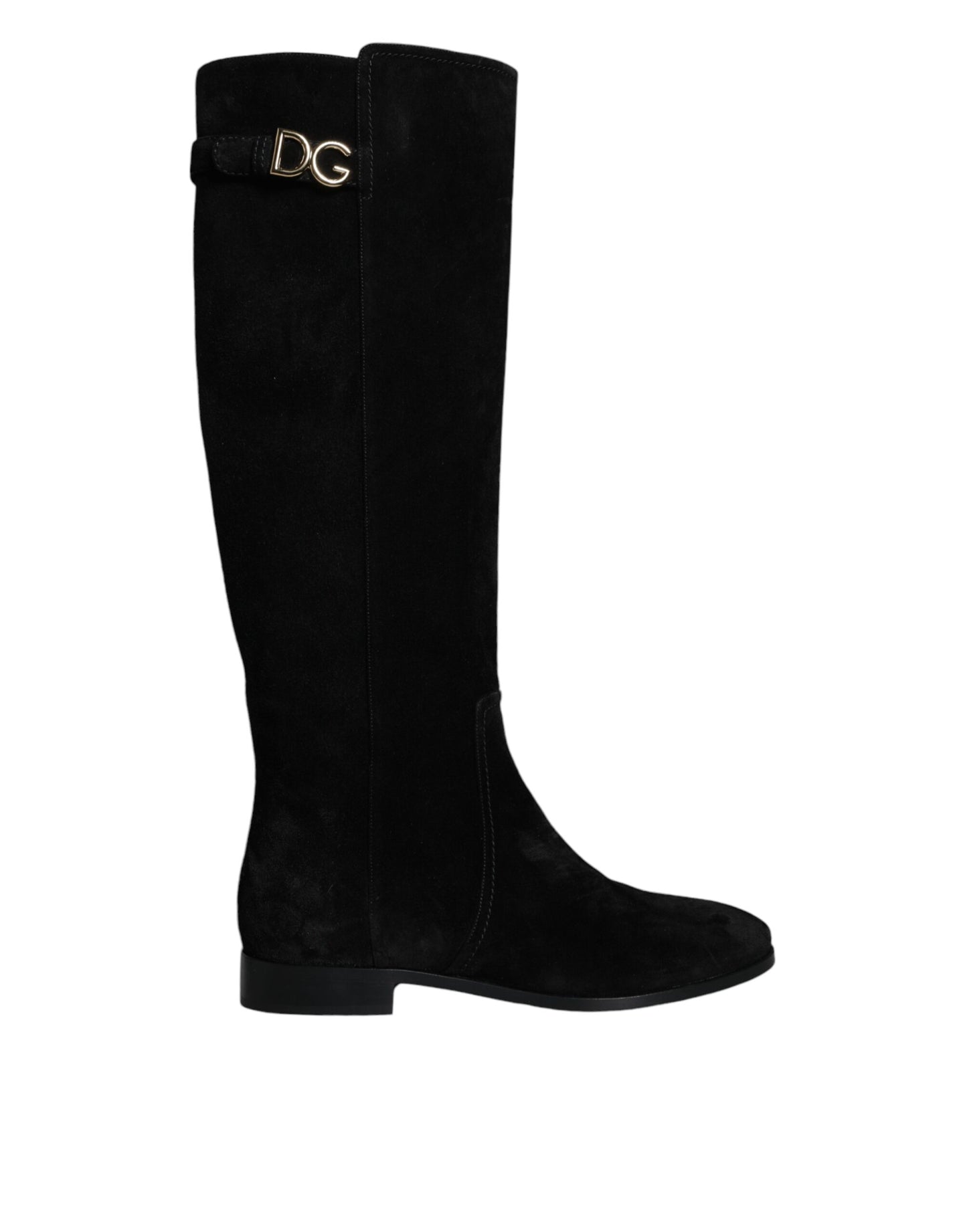 Dolce &amp; Gabbana – Kniehohe Stiefel aus schwarzem Wildleder