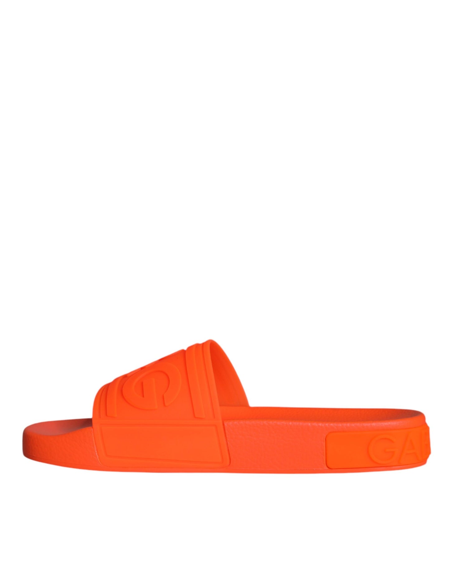 Dolce &amp; Gabbana Orange Gummi Slides Sandalen Strandschuhe