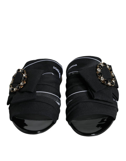 Dolce &amp; Gabbana – Sandalen mit Kristallen in Schwarz und Weiß