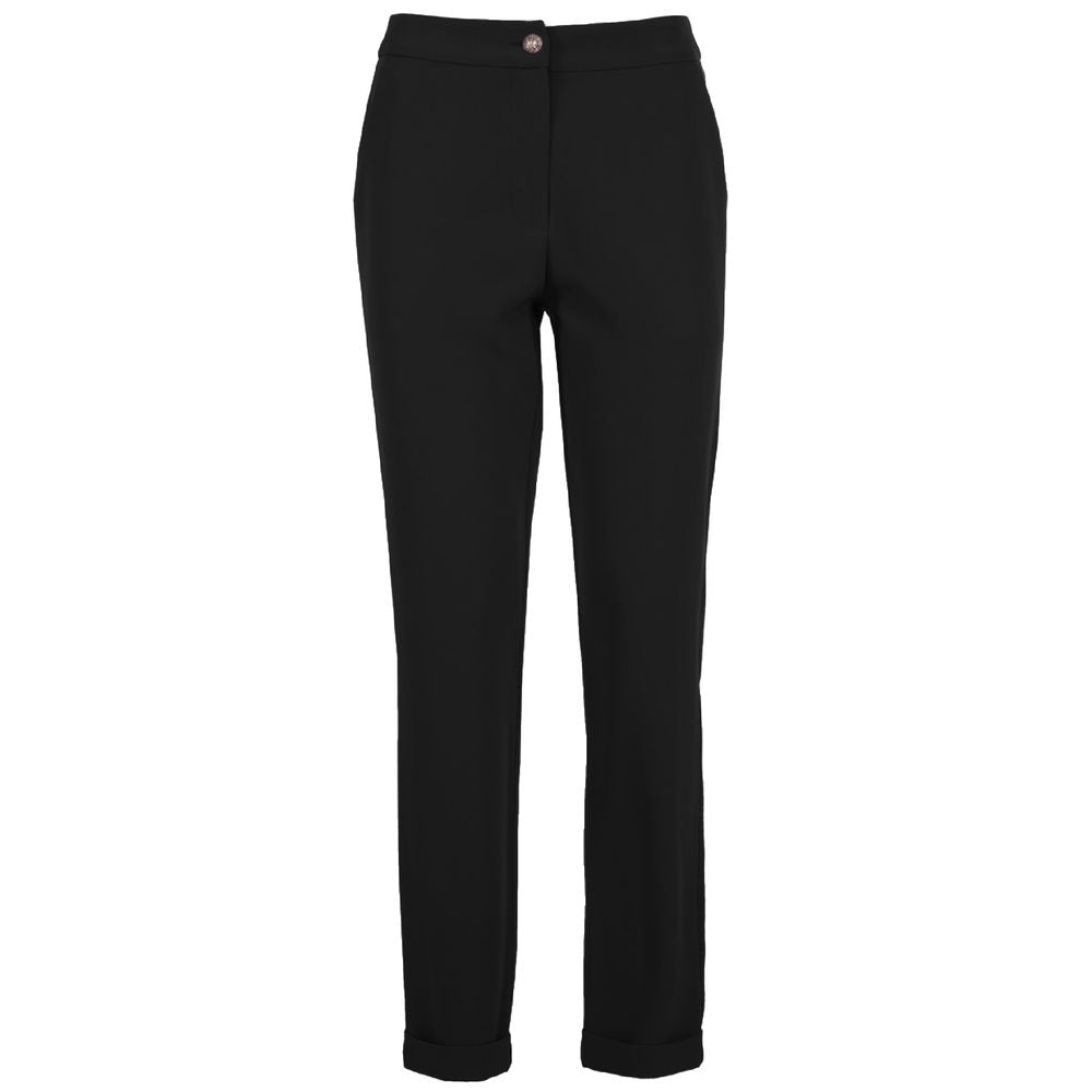 Yes Zee Black Polyester Jeans & Pant