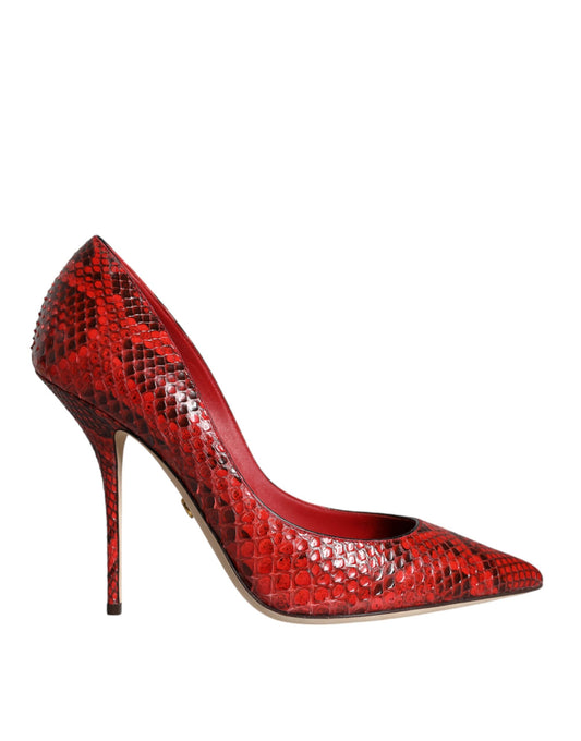 Dolce &amp; Gabbana Rote Leder Stiletto High Heels Pumps Schuhe