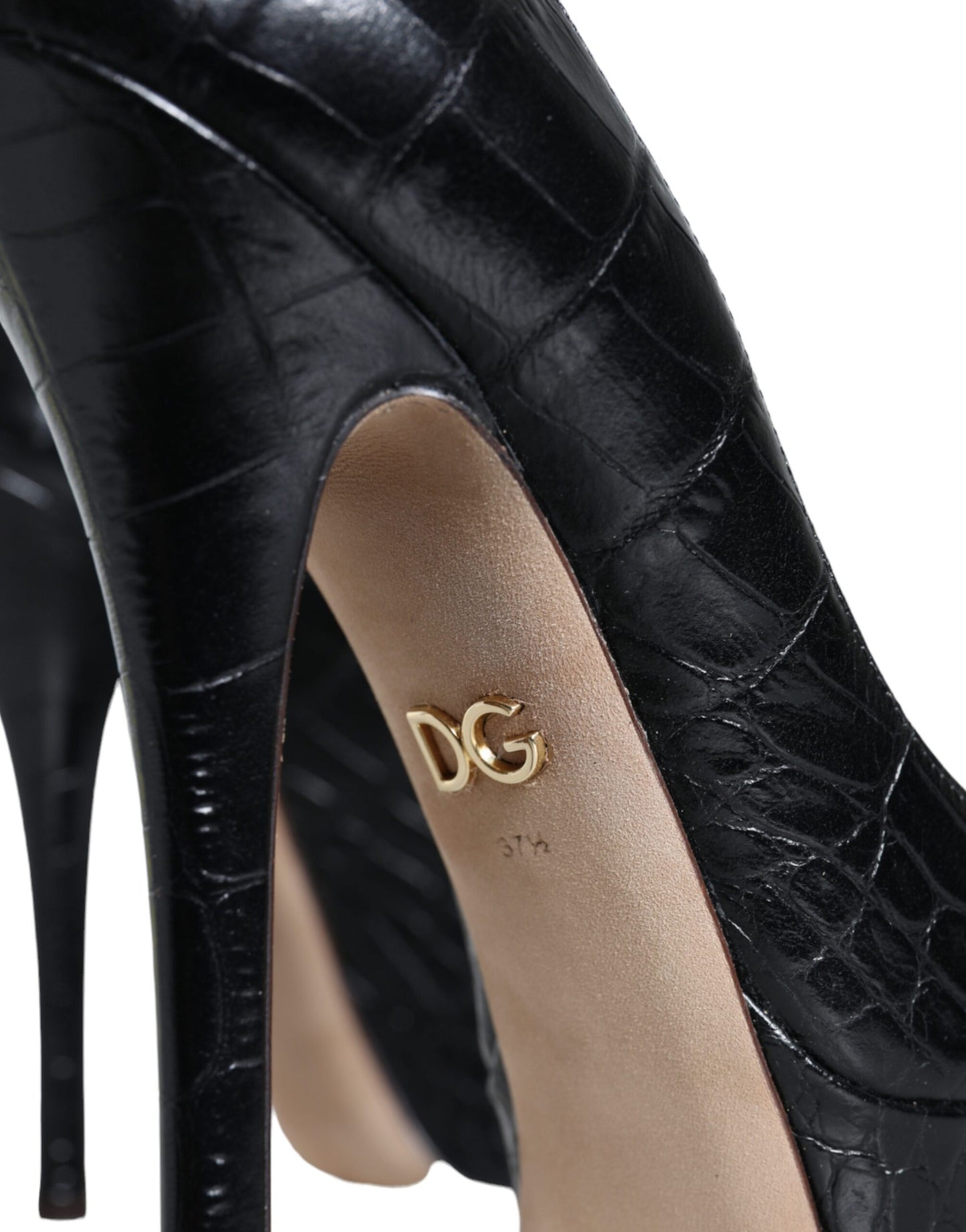 Dolce &amp; Gabbana – Pumps mit Plateauabsatz aus schwarzem Leder