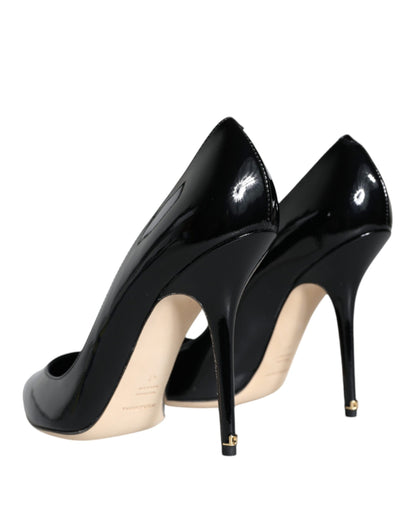 Dolce &amp; Gabbana Bellucci Pumps aus schwarzem Lackleder mit Absatz