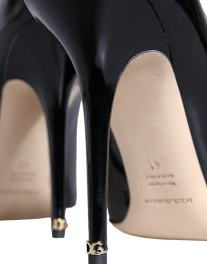 Dolce &amp; Gabbana Bellucci Pumps aus schwarzem Lackleder mit Absatz