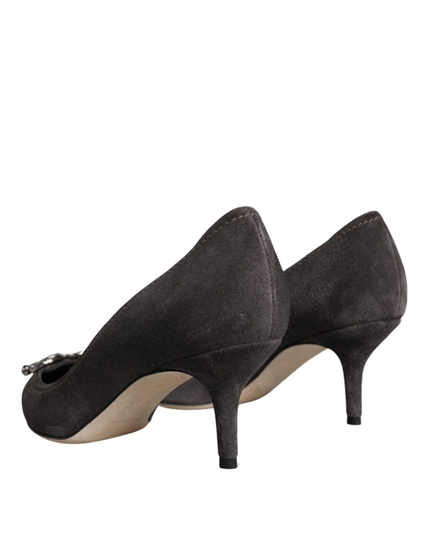 Dolce & Gabbana Gray Amore Suede Bellucci Heels Pumps Shoes