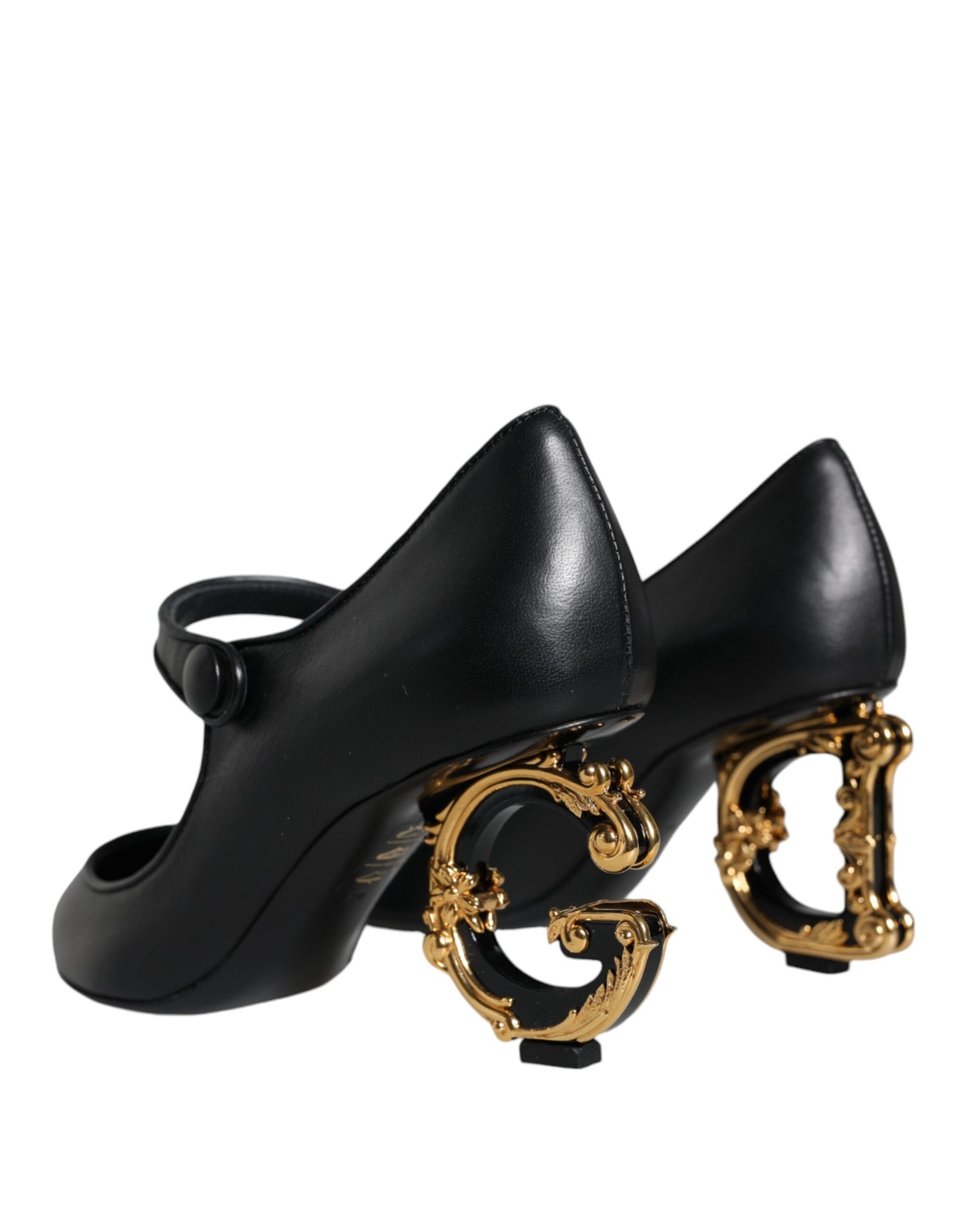 Dolce &amp; Gabbana – Mary-Jane-Pumps aus schwarzem Leder mit Logo