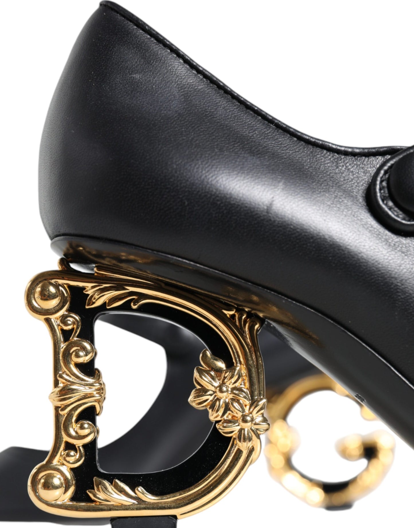 Dolce &amp; Gabbana – Mary-Jane-Pumps aus schwarzem Leder mit Logo