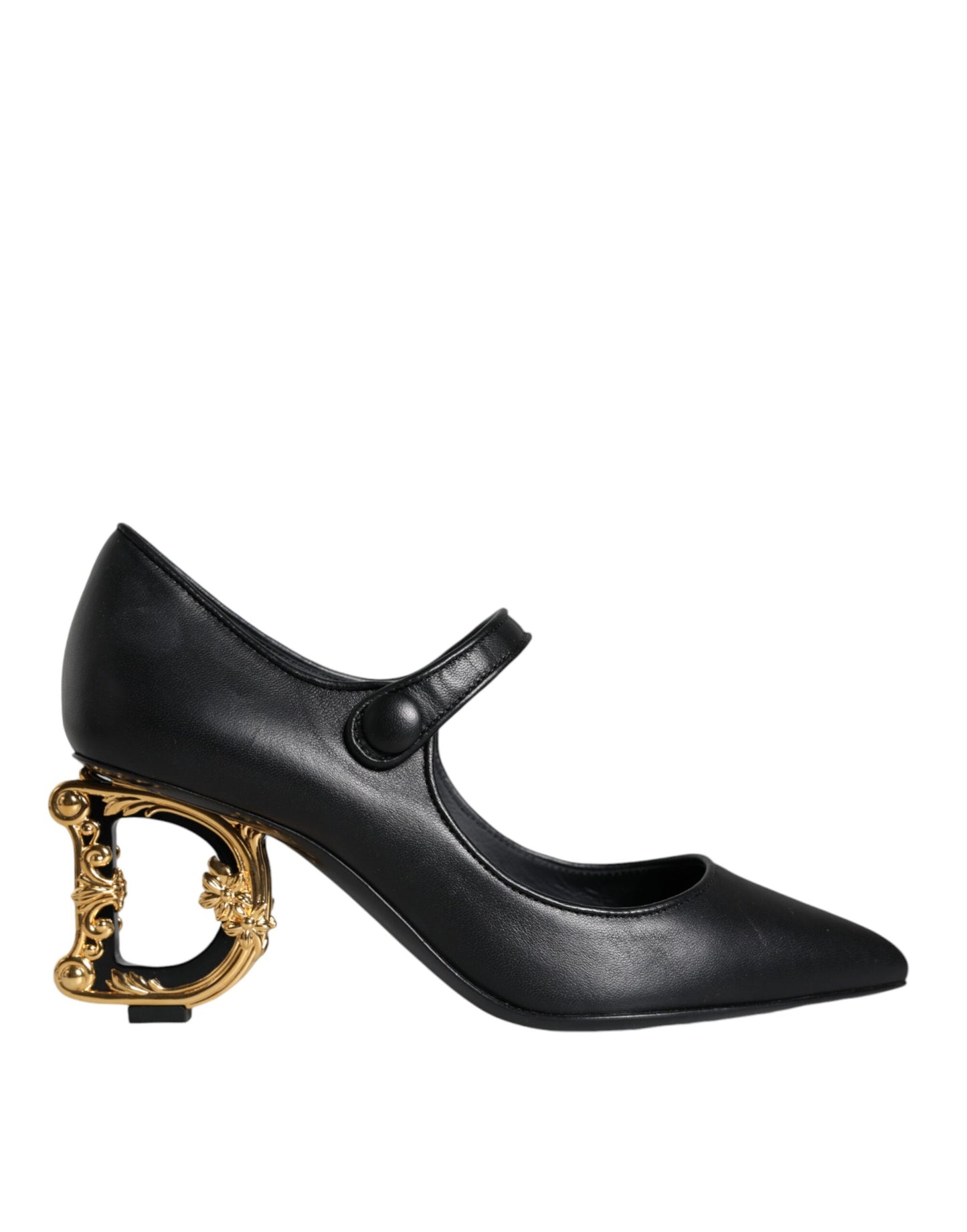 Dolce &amp; Gabbana – Mary-Jane-Pumps aus schwarzem Leder mit Logo