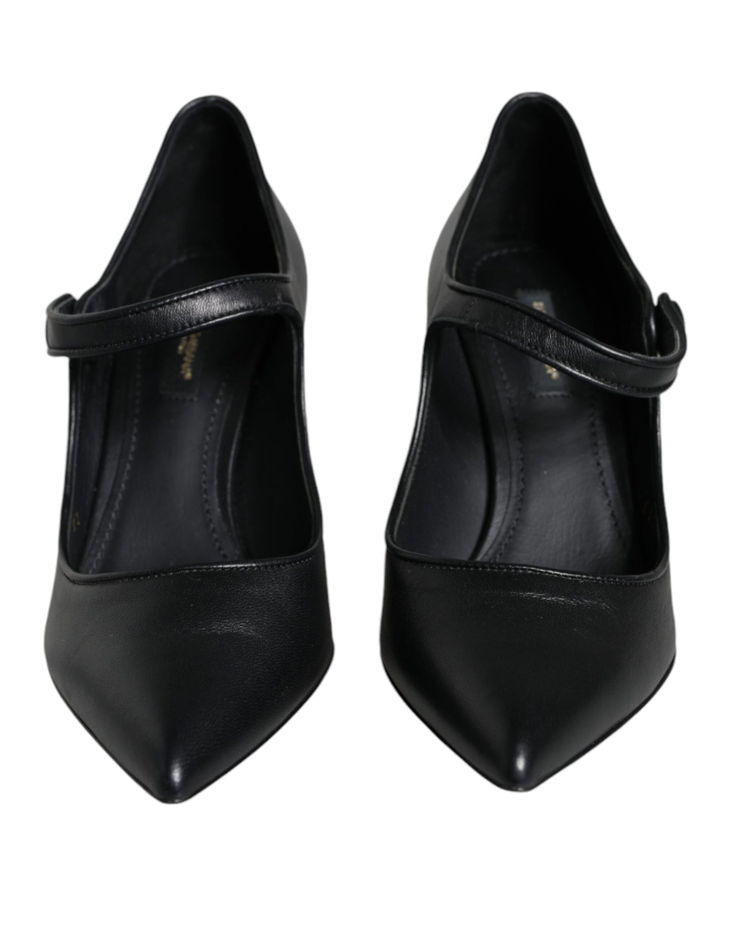 Dolce &amp; Gabbana – Mary-Jane-Pumps aus schwarzem Leder mit Logo