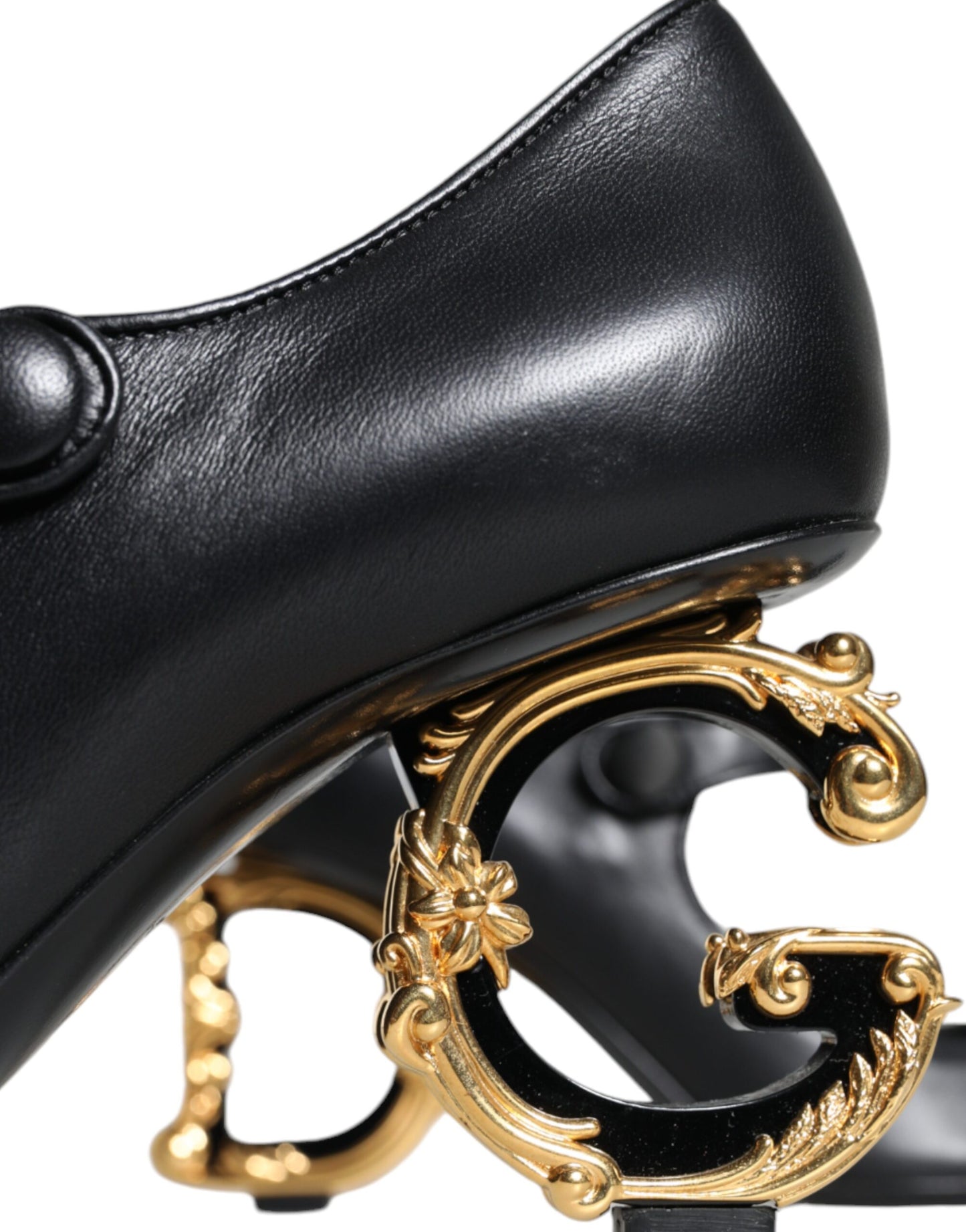 Dolce &amp; Gabbana – Mary-Jane-Pumps aus schwarzem Leder mit Logo