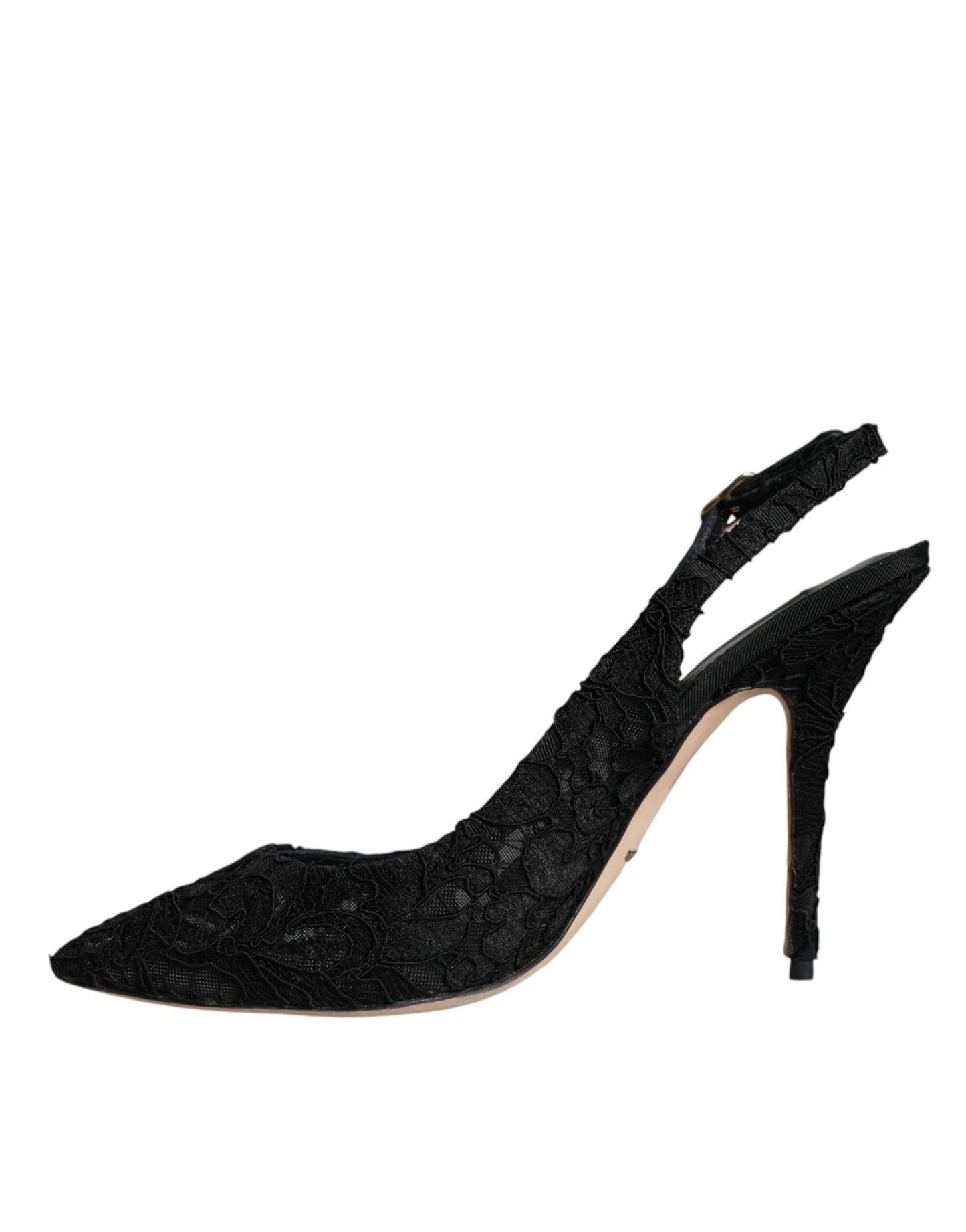 Dolce &amp; Gabbana – Schwarze Slingback-Schuhe „Taormina“ aus Spitze von Bellucci