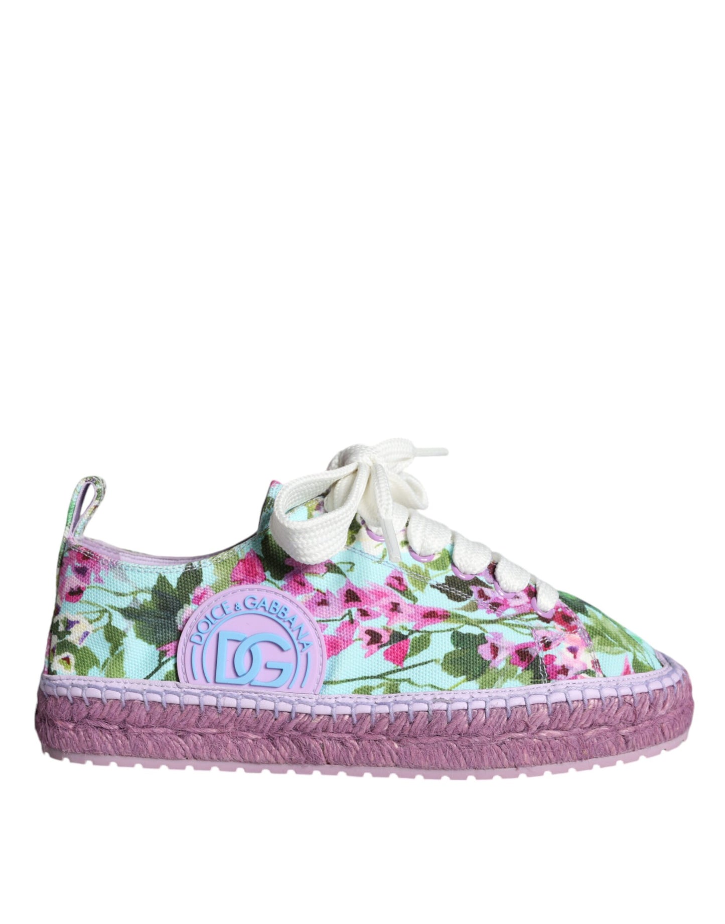 Dolce & Gabbana Multicolor Canvas Floral Espadrilles Sneakers Shoes