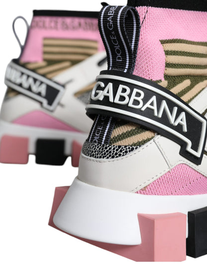 Dolce &amp; Gabbana Mehrfarbige Sorrento Socken Logo Sneakers Schuhe