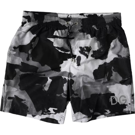 Dolce &amp; Gabbana Mehrfarbige Camouflage DG Logo Strandmode Shorts Bademode