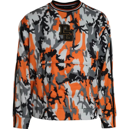 Dolce &amp; Gabbana Mehrfarbiger Pullover mit Rundhalsausschnitt und Camouflage-Muster