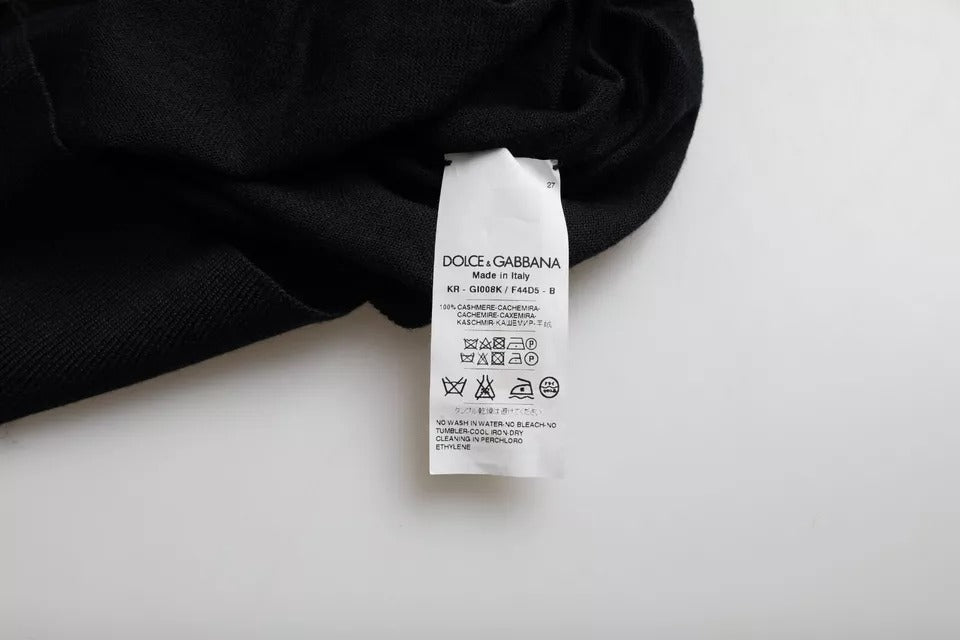 Dolce &amp; Gabbana – Schwarzer Pullover aus Kaschmir mit Rundhalsausschnitt