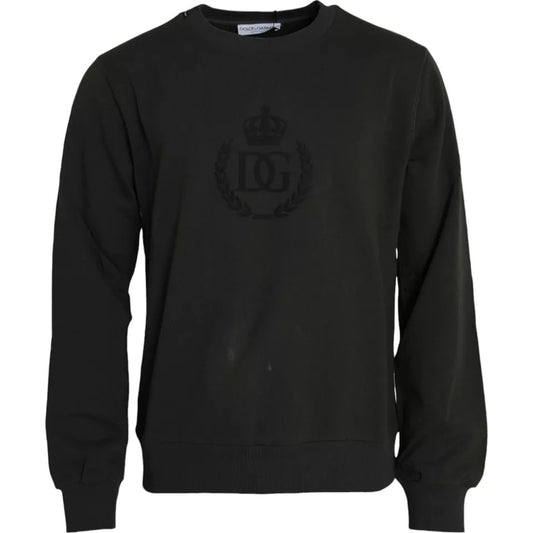 Grauer Pullover mit Rundhalsausschnitt und Logo von Dolce &amp; Gabbana