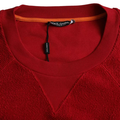 Roter Pullover mit Rundhalsausschnitt und Logo von Dolce &amp; Gabbana