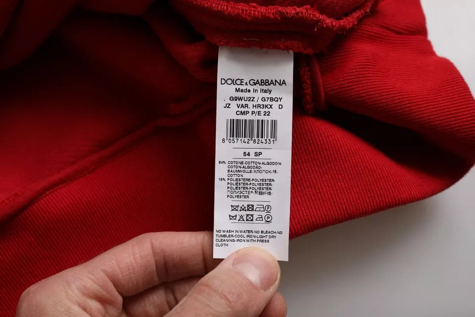 Roter Pullover mit Rundhalsausschnitt und Logo von Dolce &amp; Gabbana