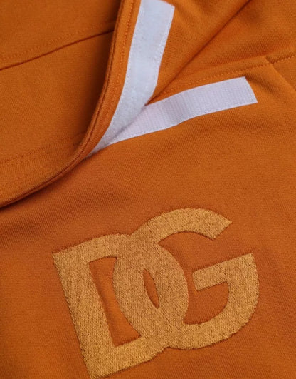 Dolce & Gabbana Orange Hooded Pullover Sweatshirt Sweater