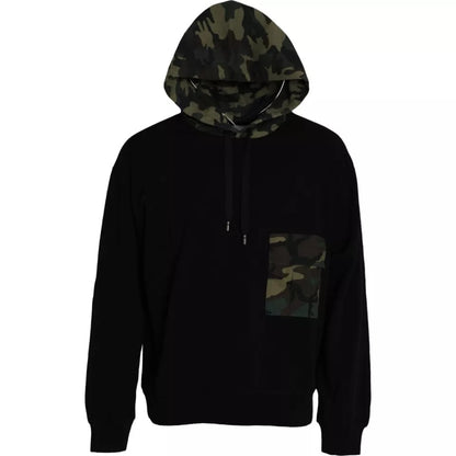 Dolce &amp; Gabbana – Schwarzes Sweatshirt mit Kapuze und Camouflage-Muster