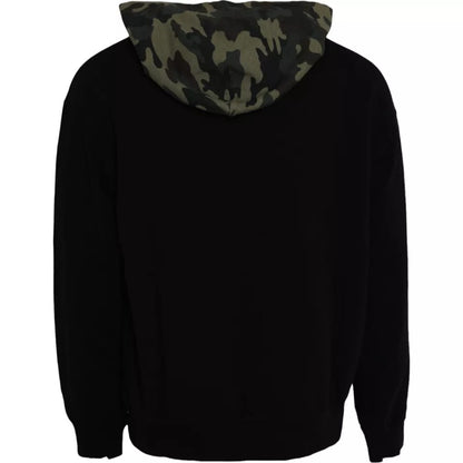 Dolce &amp; Gabbana – Schwarzes Sweatshirt mit Kapuze und Camouflage-Muster