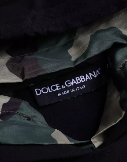 Dolce &amp; Gabbana – Schwarzes Sweatshirt mit Kapuze und Camouflage-Muster