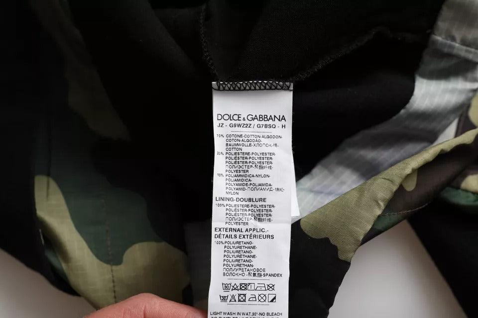 Dolce &amp; Gabbana – Schwarzes Sweatshirt mit Kapuze und Camouflage-Muster