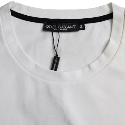 Dolce &amp; Gabbana Weißes T-Shirt aus Baumwolle mit rotem Lippen-Print für Herren