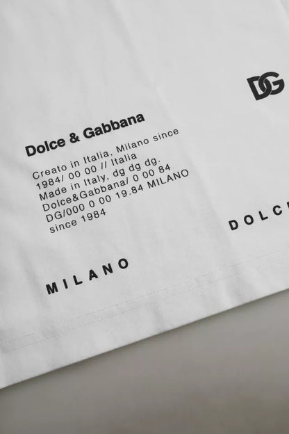 Dolce &amp; Gabbana Weißes T-Shirt aus Baumwolle mit rotem Lippen-Print für Herren