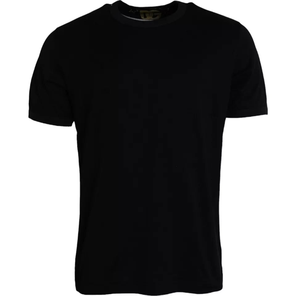 Dolce &amp; Gabbana Schwarzes T-Shirt aus Baumwolle mit Rundhalsausschnitt und kurzen Ärmeln für Herren