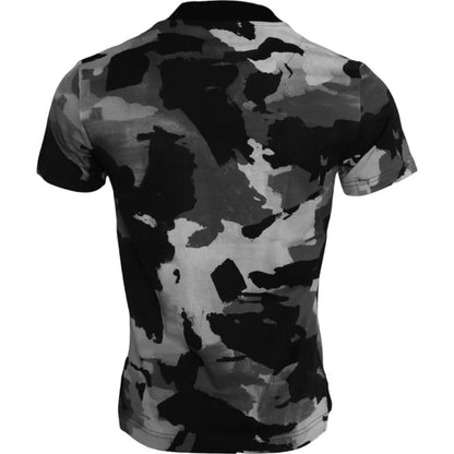 Dolce &amp; Gabbana Mehrfarbiges Camouflage-T-Shirt aus Baumwolle mit Rundhalsausschnitt