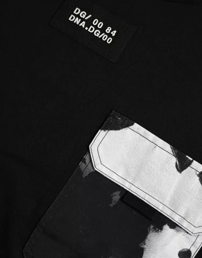 Dolce &amp; Gabbana – Schwarzes T-Shirt mit kurzen Ärmeln aus Baumwolle für Herren