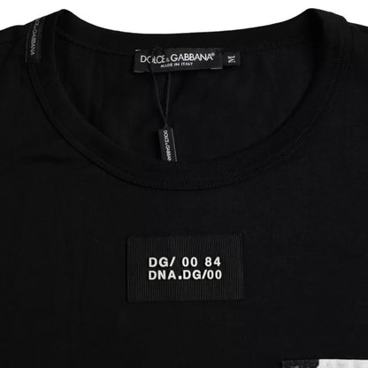 Dolce &amp; Gabbana – Schwarzes T-Shirt mit kurzen Ärmeln aus Baumwolle für Herren