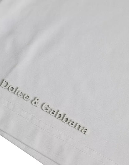 Dolce &amp; Gabbana – Weißes T-Shirt mit Rundhalsausschnitt und kurzen Ärmeln und Logo