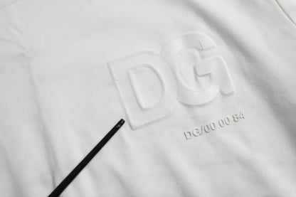 Dolce &amp; Gabbana – Weißes T-Shirt mit Rundhalsausschnitt und kurzen Ärmeln und Logo