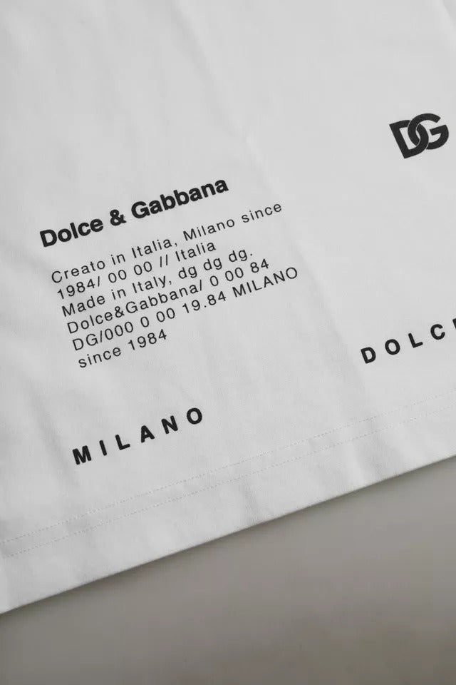 Dolce &amp; Gabbana Weißes T-Shirt aus Baumwolle mit rotem Lippen-Print für Herren