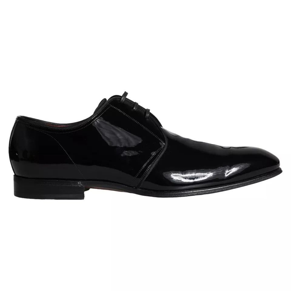 Dolce &amp; Gabbana – Derby-Schuhe aus schwarzem Lackleder für Herren