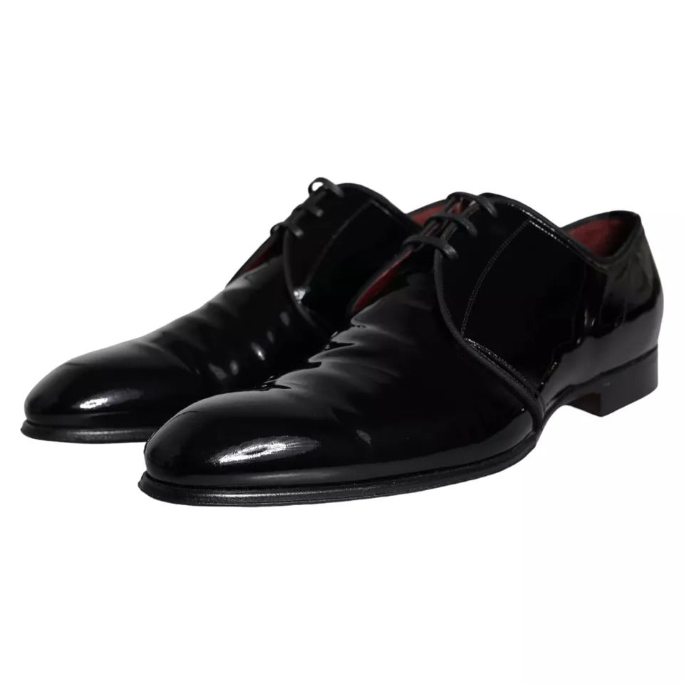 Dolce &amp; Gabbana – Derby-Schuhe aus schwarzem Lackleder für Herren