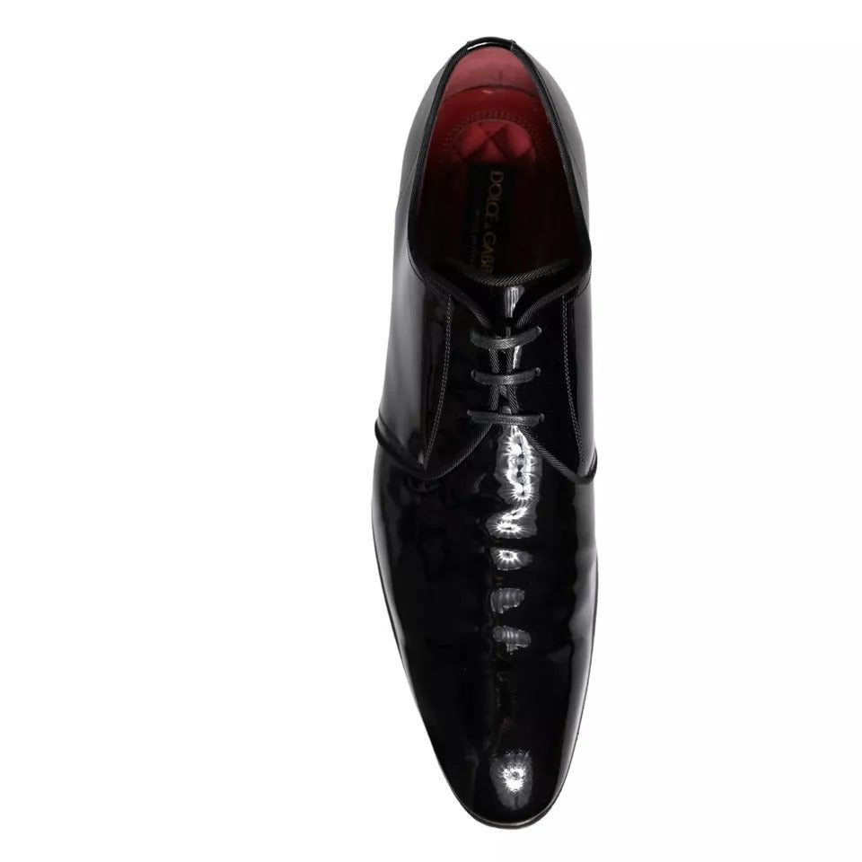 Dolce &amp; Gabbana – Derby-Schuhe aus schwarzem Lackleder für Herren