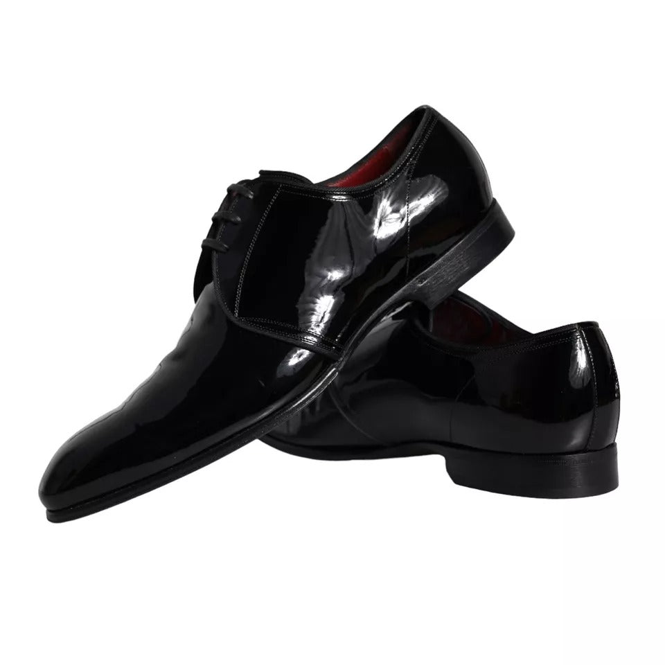 Dolce &amp; Gabbana – Derby-Schuhe aus schwarzem Lackleder für Herren