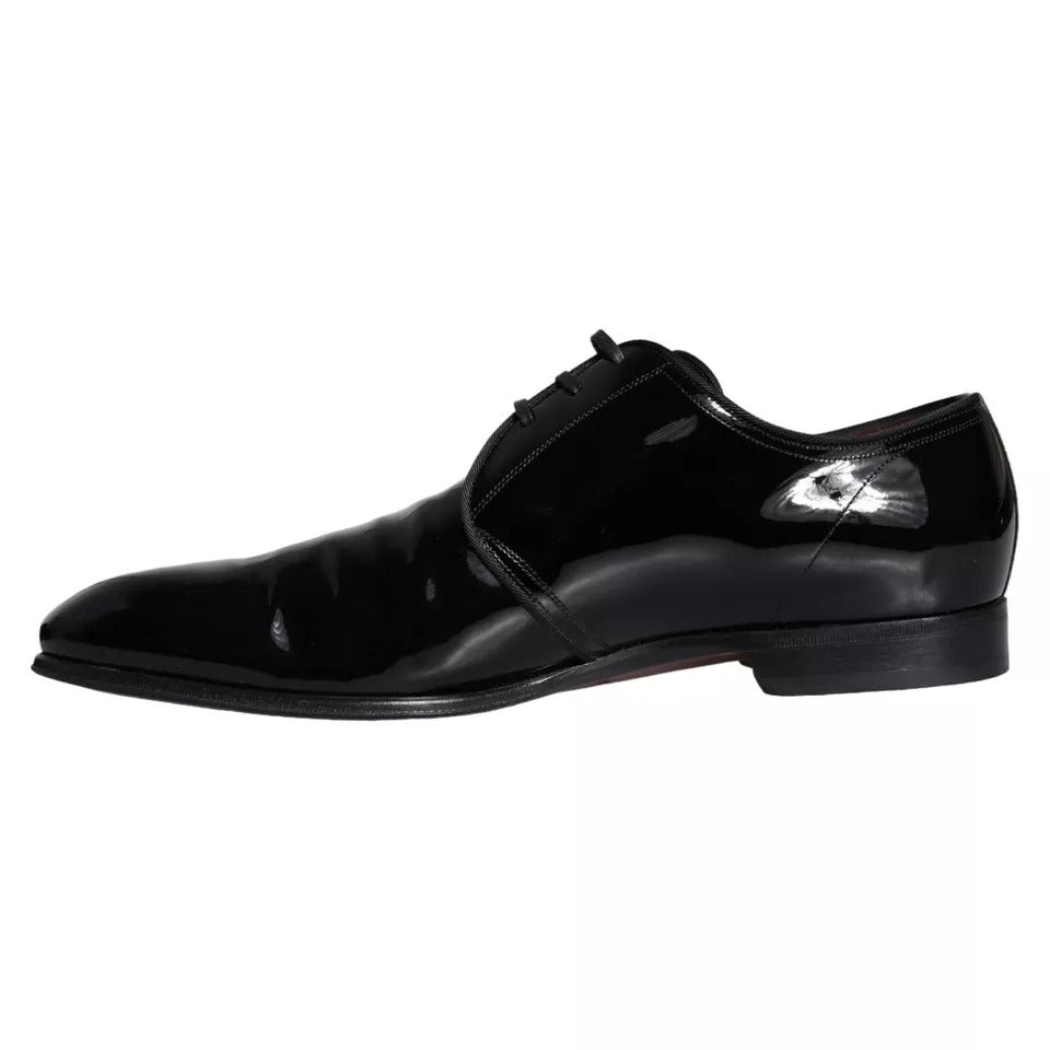 Dolce &amp; Gabbana – Derby-Schuhe aus schwarzem Lackleder für Herren