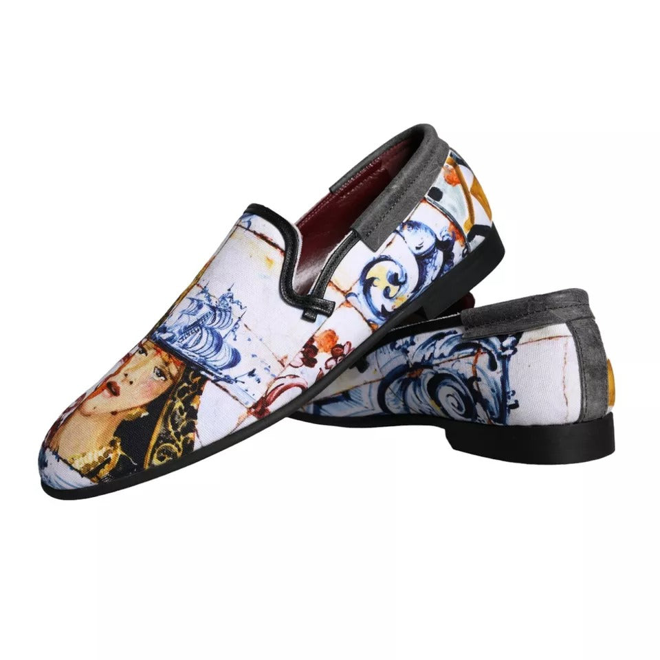 Dolce &amp; Gabbana Mehrfarbige Madonna Majolica Amalfi Herren-Loaferschuhe